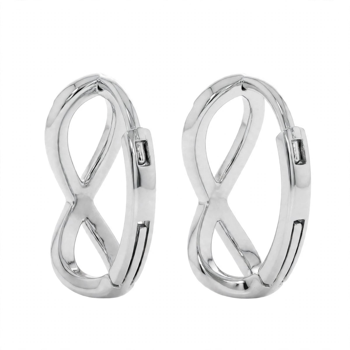 14K Rose Gold Diamond Infinity Huggie Earrings