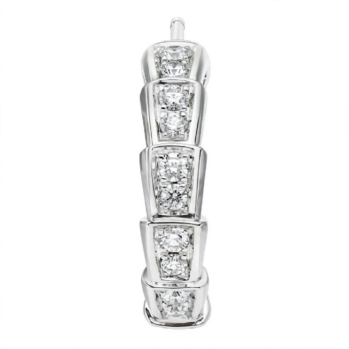 14K Yellow Gold Serpenti Diamond Hoop Earrings