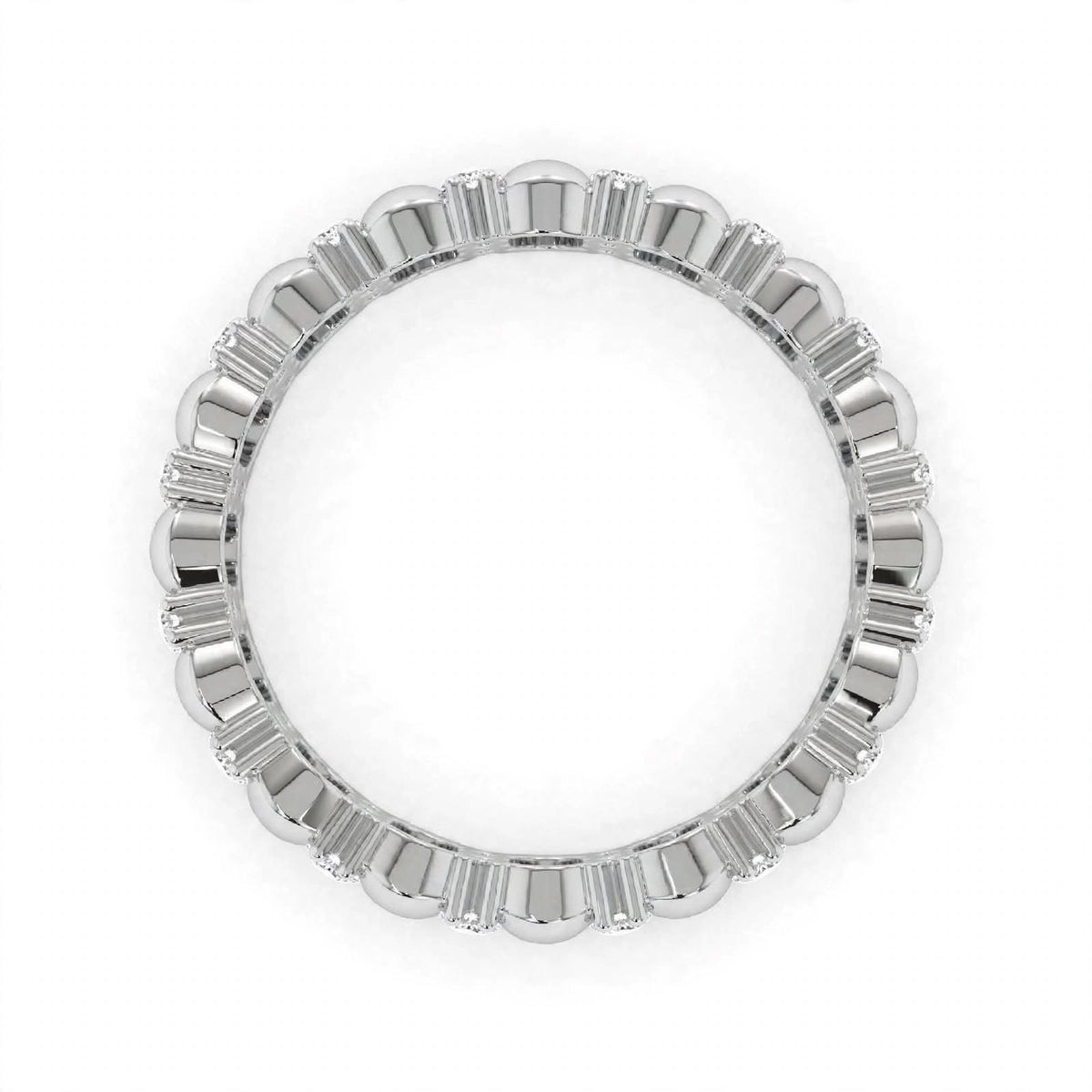 14k Rose Gold Unique Double Row Diamond Eternity Band