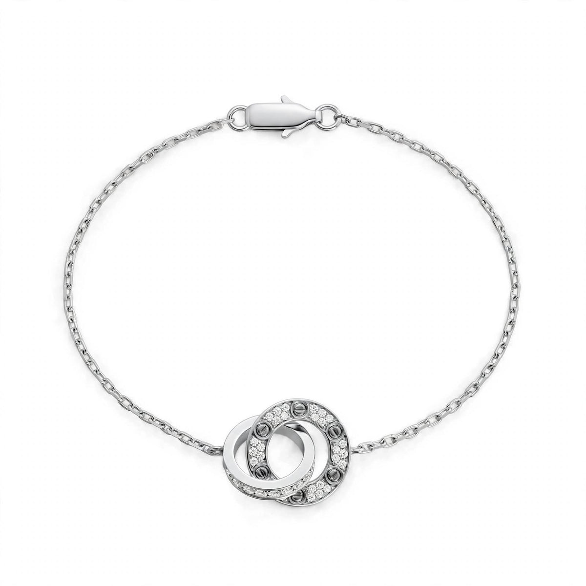 18K Yellow Gold Interlocking Circle Chain Bracelet