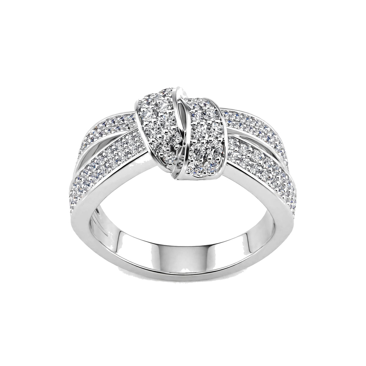 14K Rosegold Statement Ribbon Knot Cocktail Ring