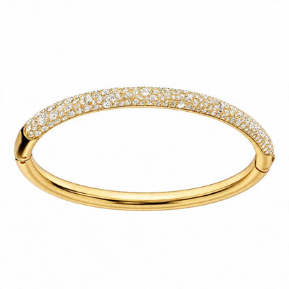 18K Rose Gold Snow Pavé Crystal Bangle