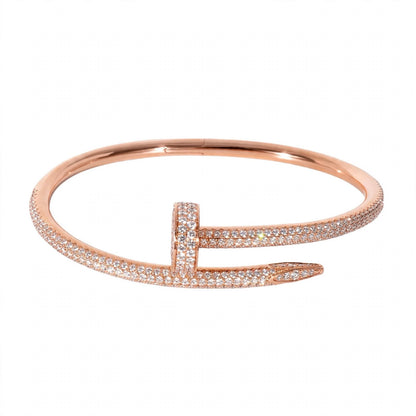 18K Yellow Gold Full Pavé Diamond Nail Cuff Bracelet