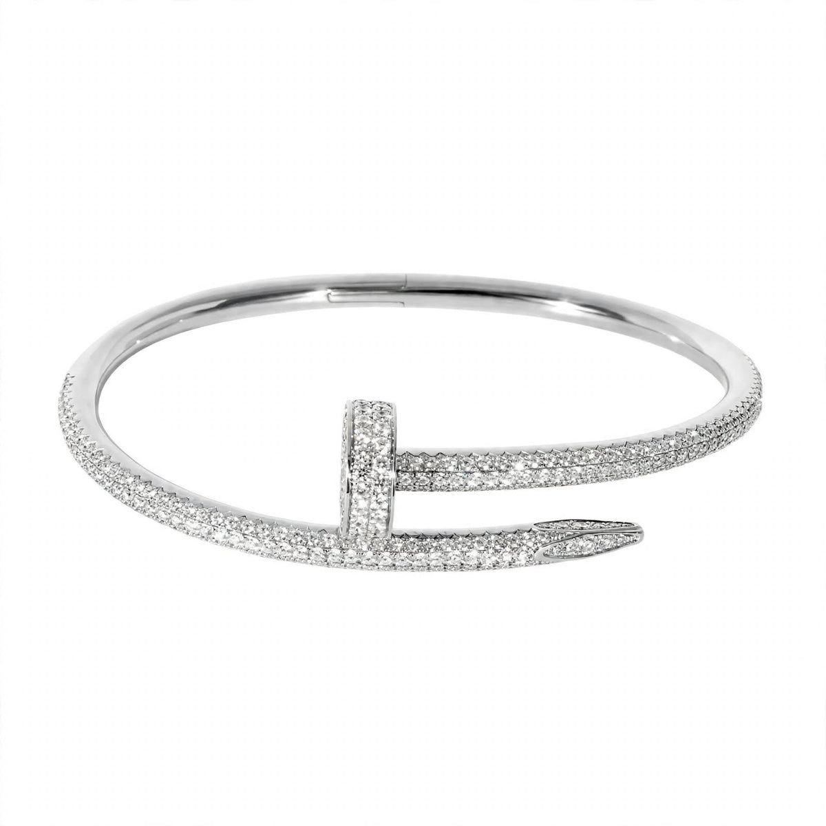 18K Yellow Gold Full Pavé Diamond Nail Cuff Bracelet