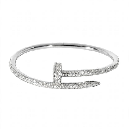 18K Yellow Gold Full Pavé Diamond Nail Cuff Bracelet
