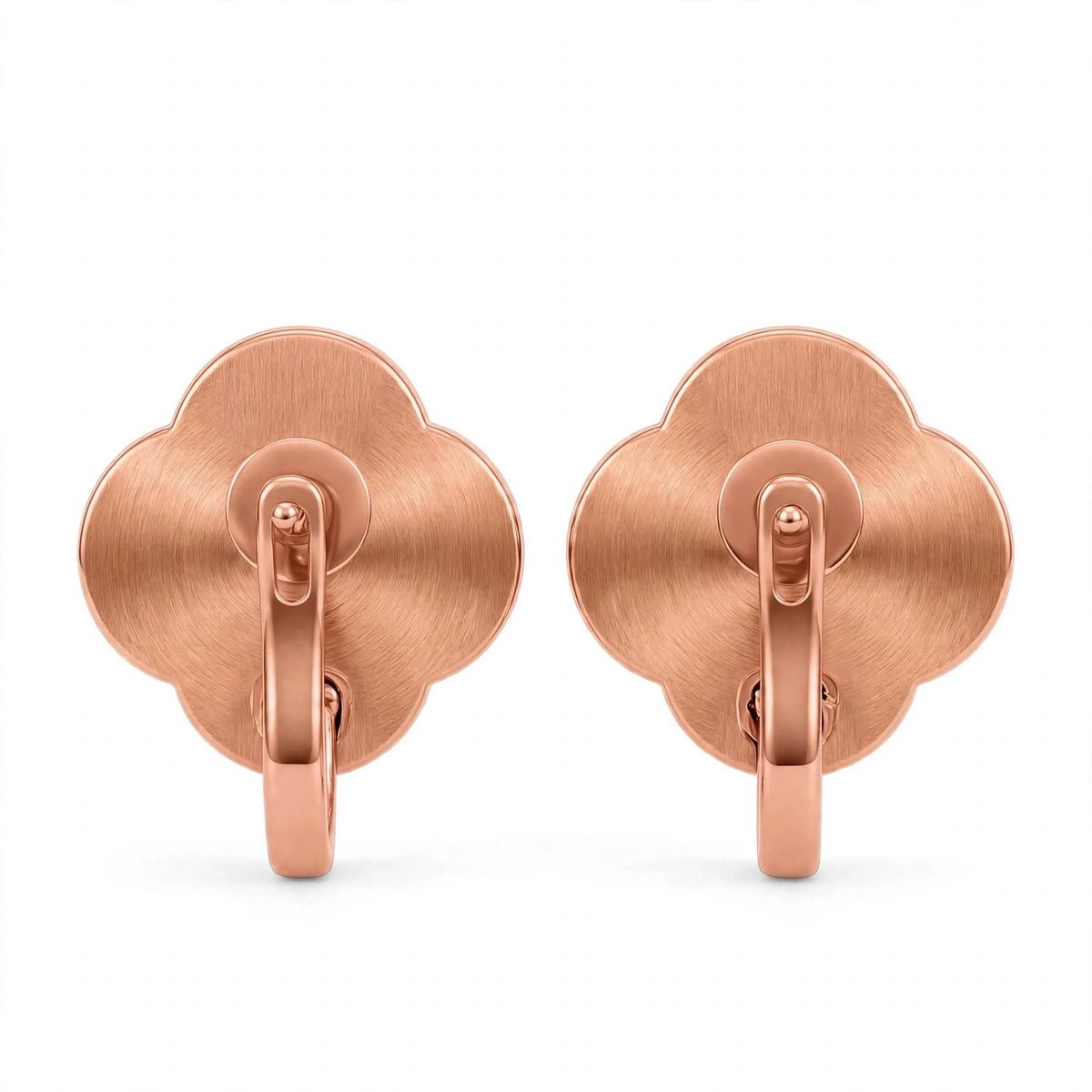 18K Yellow Gold Black Onyx Clover Stud Earrings With Crystal Halo