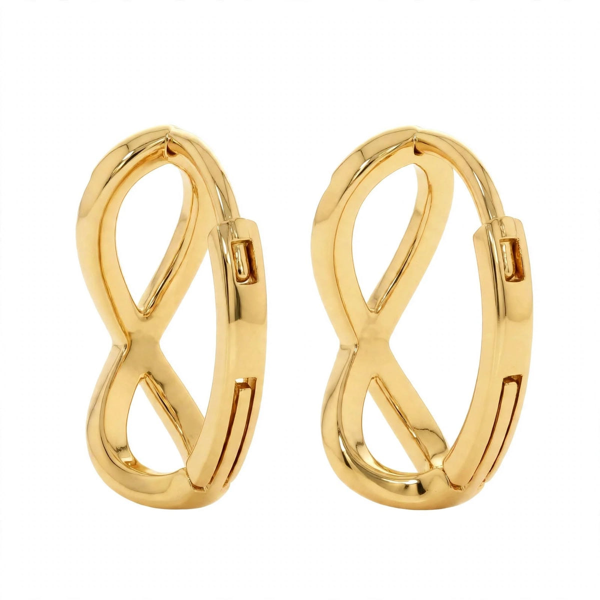 14K Rose Gold Diamond Infinity Huggie Earrings