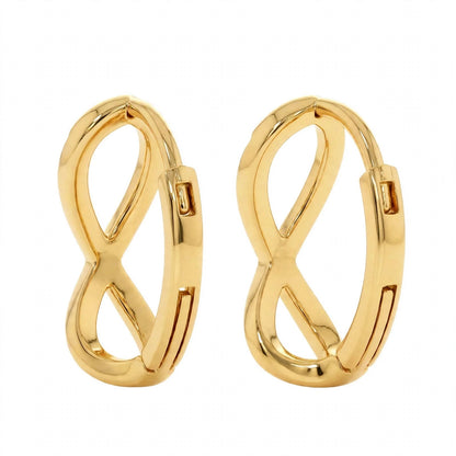 14K Rose Gold Diamond Infinity Huggie Earrings