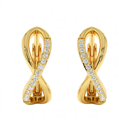 14K Rose Gold Diamond Infinity Huggie Earrings