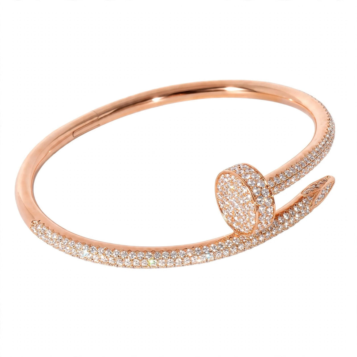 18K Yellow Gold Full Pavé Diamond Nail Cuff Bracelet