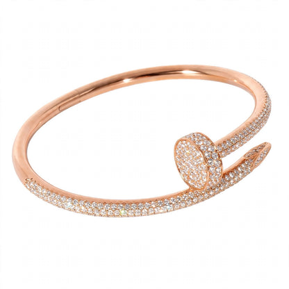 18K Yellow Gold Full Pavé Diamond Nail Cuff Bracelet