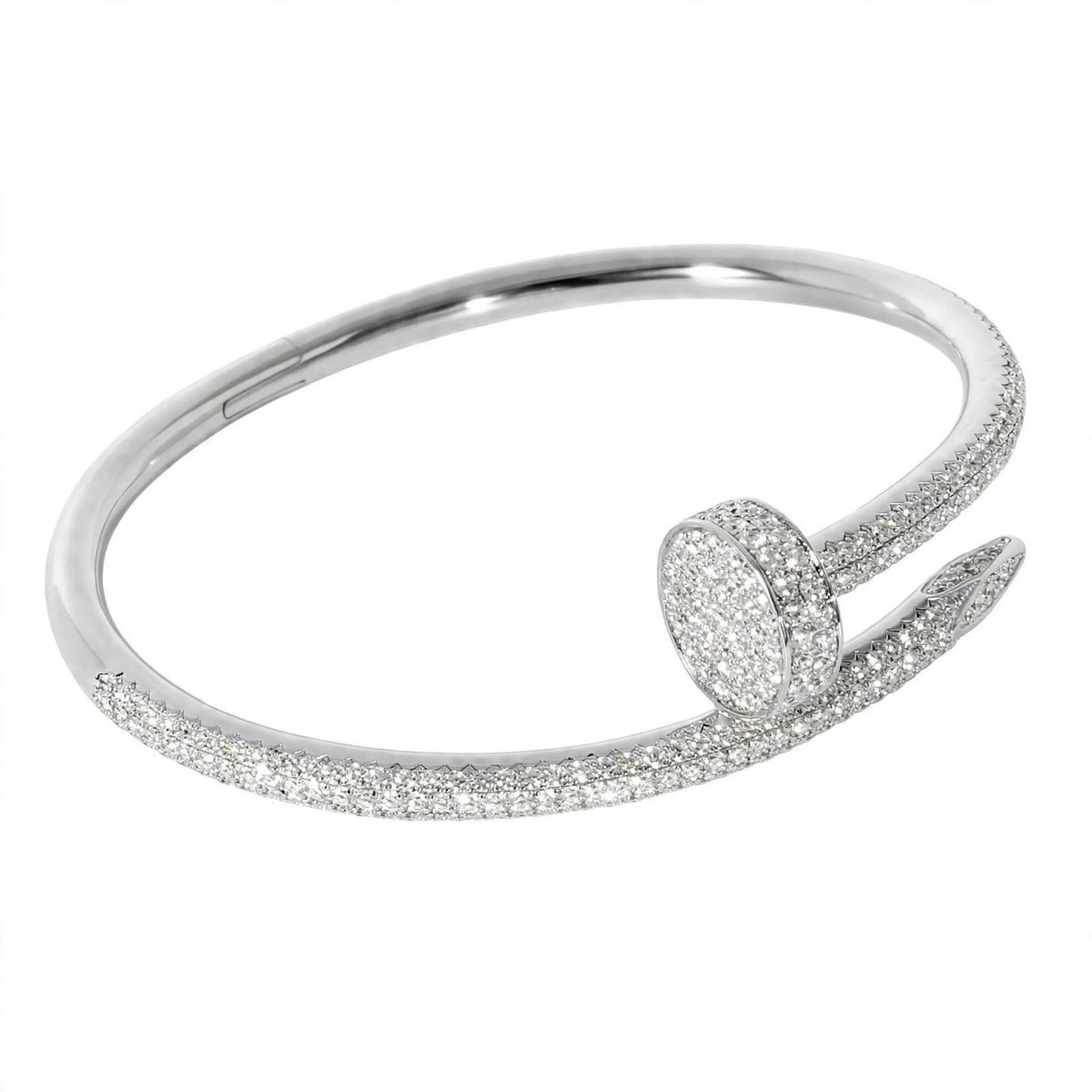 18K Yellow Gold Full Pavé Diamond Nail Cuff Bracelet