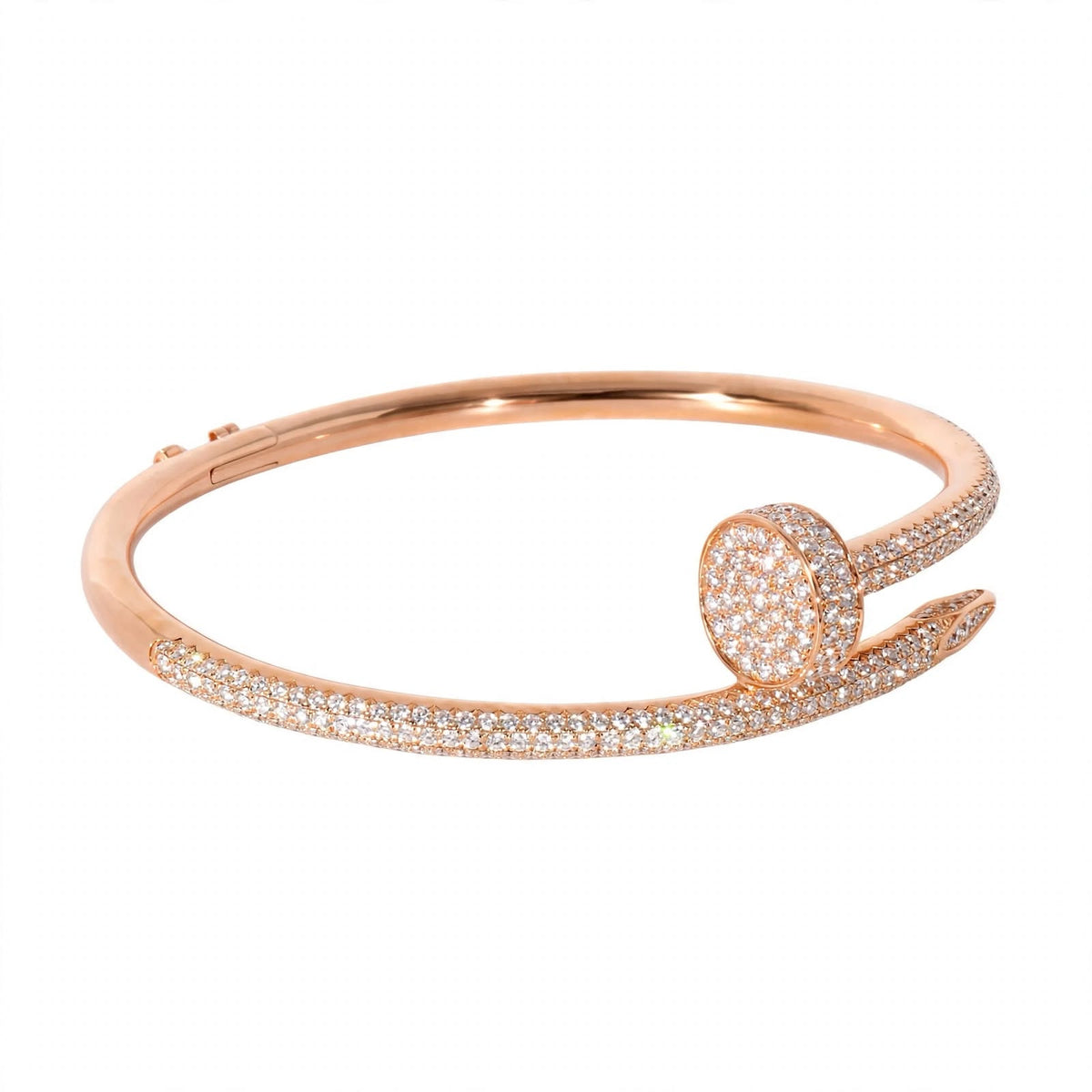 18K Yellow Gold Full Pavé Diamond Nail Cuff Bracelet