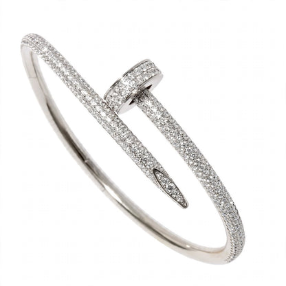 18K Yellow Gold Full Pavé Diamond Nail Cuff Bracelet