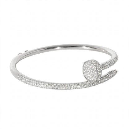 18K Yellow Gold Full Pavé Diamond Nail Cuff Bracelet