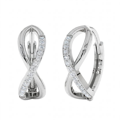 14K Rose Gold Diamond Infinity Huggie Earrings
