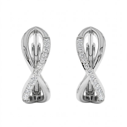 14K Rose Gold Diamond Infinity Huggie Earrings