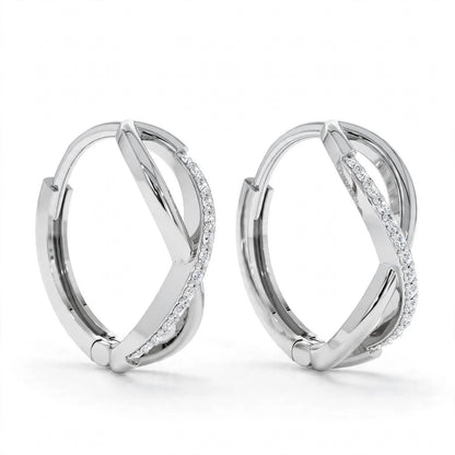 14K Rose Gold Diamond Infinity Huggie Earrings