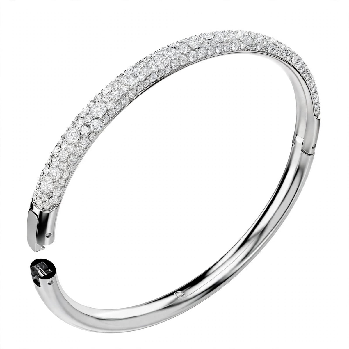 18K Rose Gold Snow Pavé Crystal Bangle