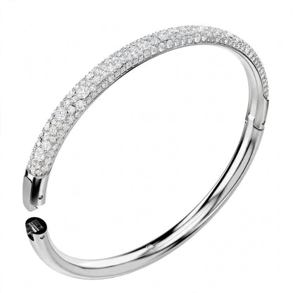 18K Rose Gold Snow Pavé Crystal Bangle