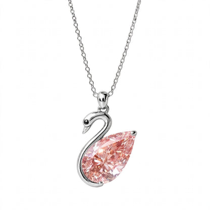 14K Rose Gold Swan Pendant Necklace
