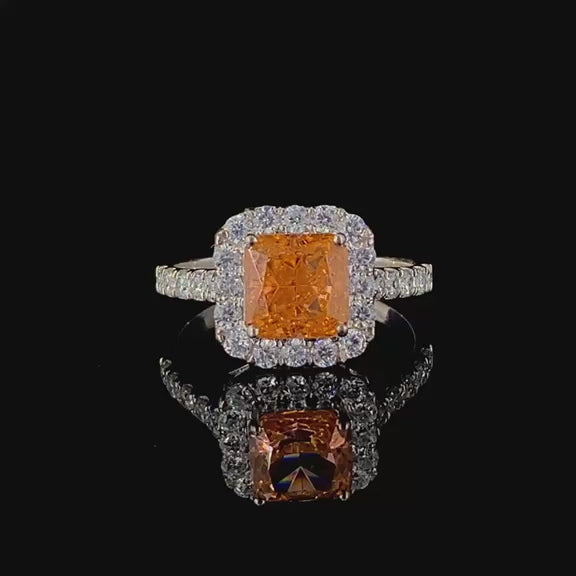 Diamond Studded Ring With A Big Saffron Diamond