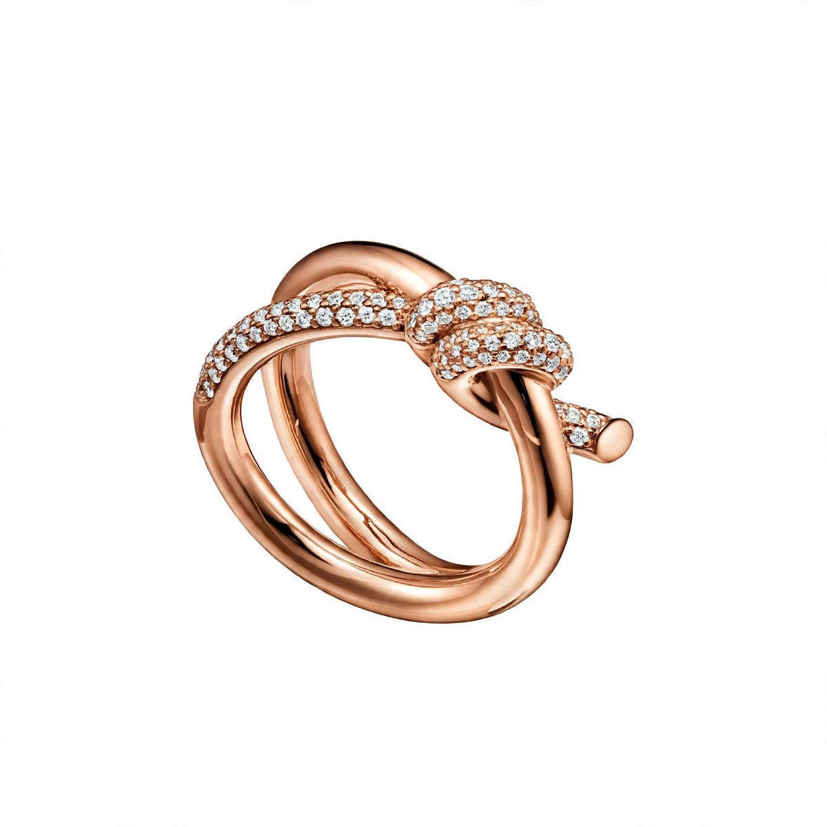 18K Yellow Gold Double-Row Knot Statement Ring
