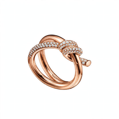 18K Yellow Gold Double-Row Knot Statement Ring