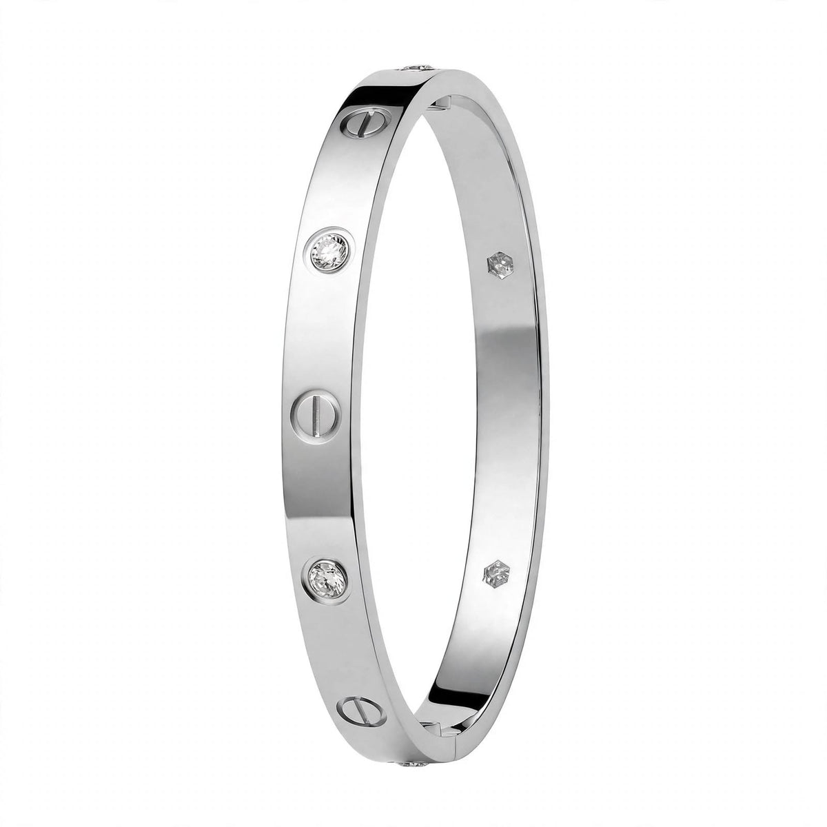18K Yellow Gold Screw Motif Bangle