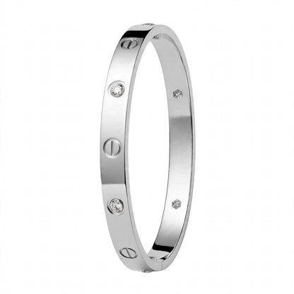 18K Yellow Gold Screw Motif Bangle