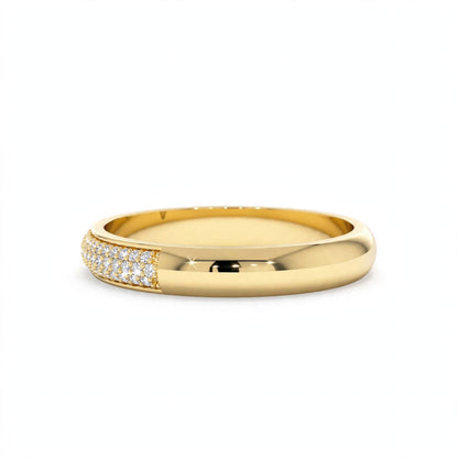 14K Yellow Gold Triple Row Pavé Diamond Eternity Band