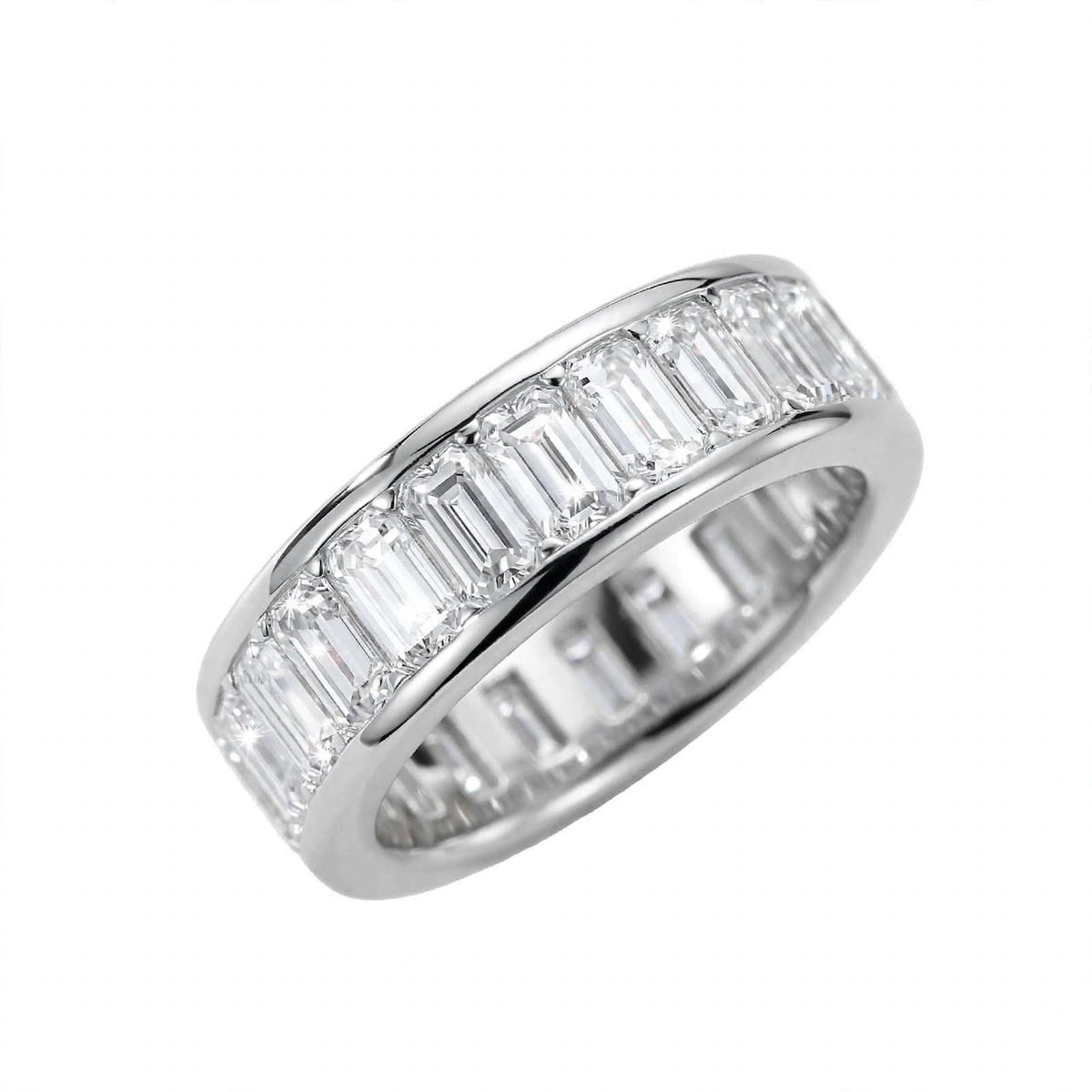 14K Yellow Gold Emerald-Cut Diamond Full Eternity Band