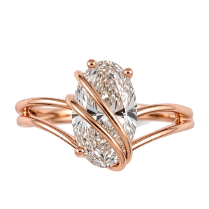 14K Yellow Gold Contemporary Split Shank Ring.