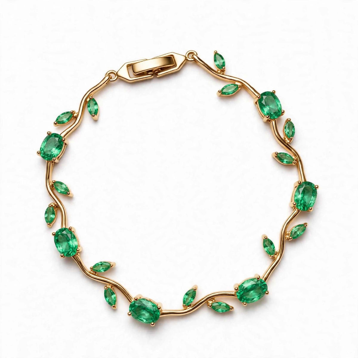 18K Gold Plated Pink Tulip Vine Bracelet | Lab Grown Diamonds