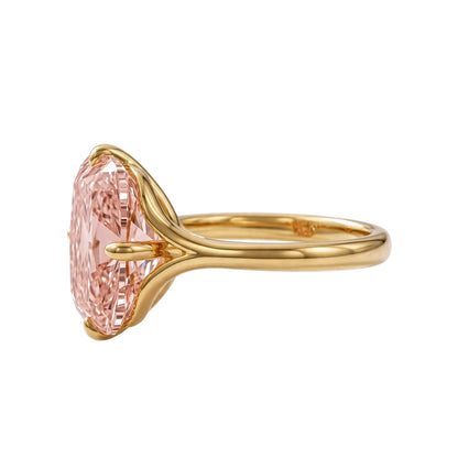 14K Rose Gold Elongated Cushion Cut Morganite Engagement Ring.