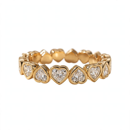 Bezel-Set Heart Cut Diamond Eternity Band