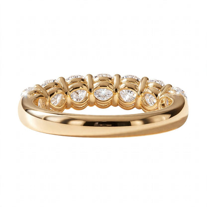 14K Yellow Gold Oval Cut Diamond Half-Eternity Band