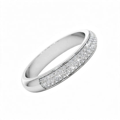 14K Yellow Gold Triple Row Pavé Diamond Eternity Band