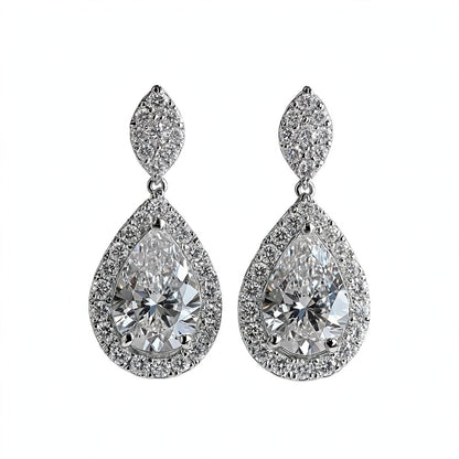 14K Rose Gold Pear Shaped Drop Earrings