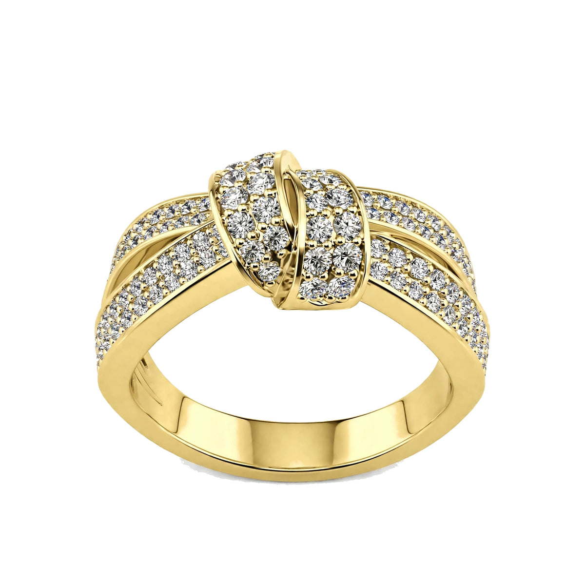 14K Rosegold Statement Ribbon Knot Cocktail Ring