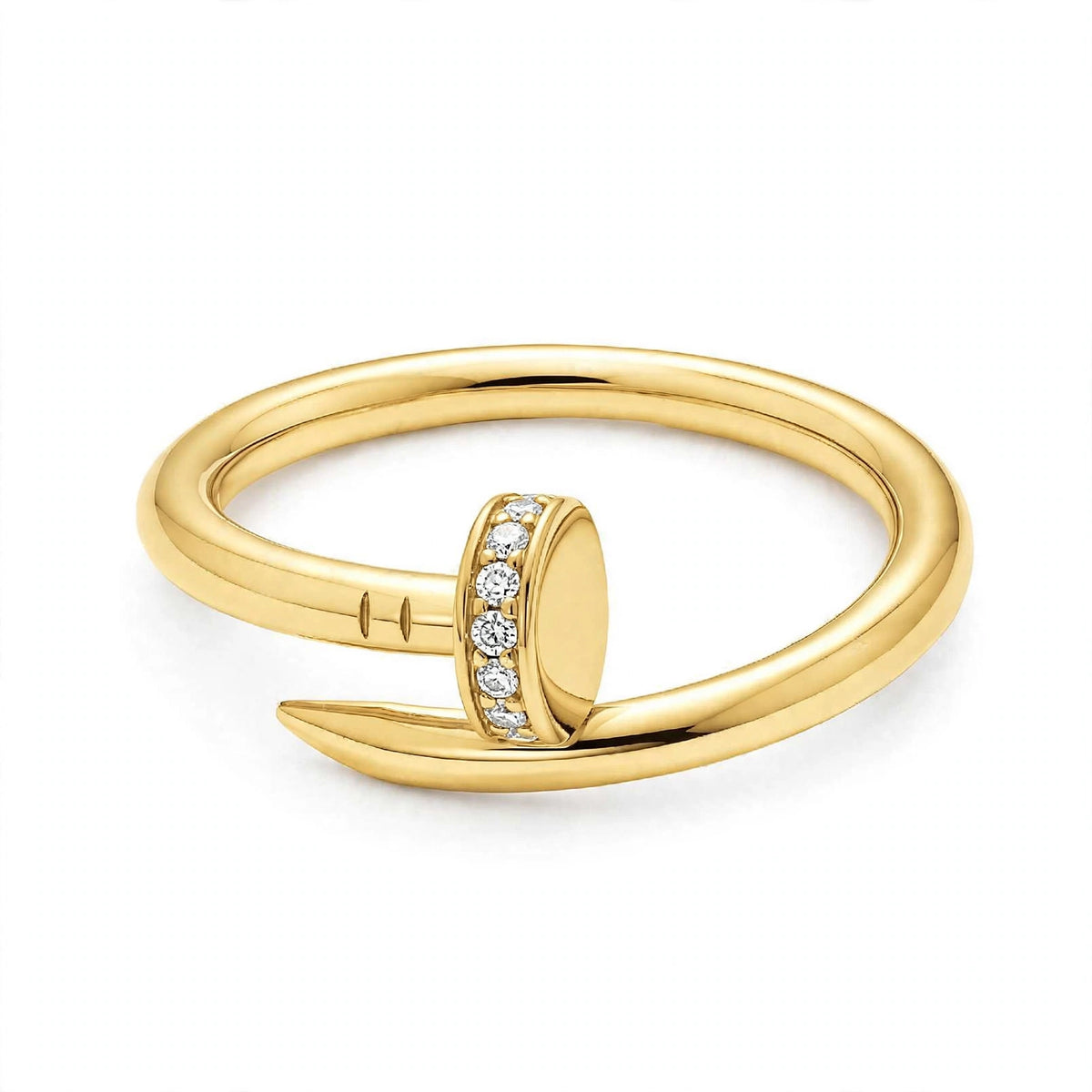 18K Yellow Diamond Nail Bypass Ring