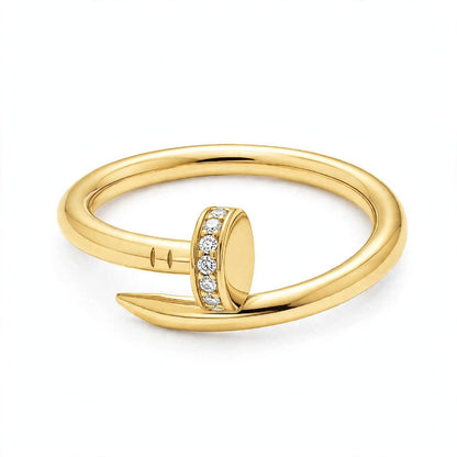 18K Yellow Diamond Nail Bypass Ring