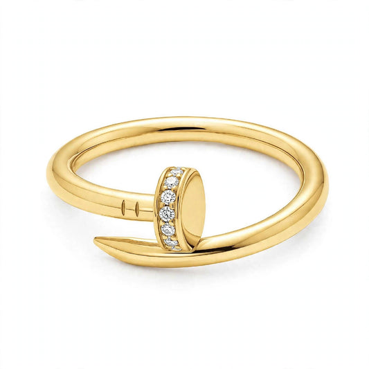 18K Yellow Diamond Nail Bypass Ring