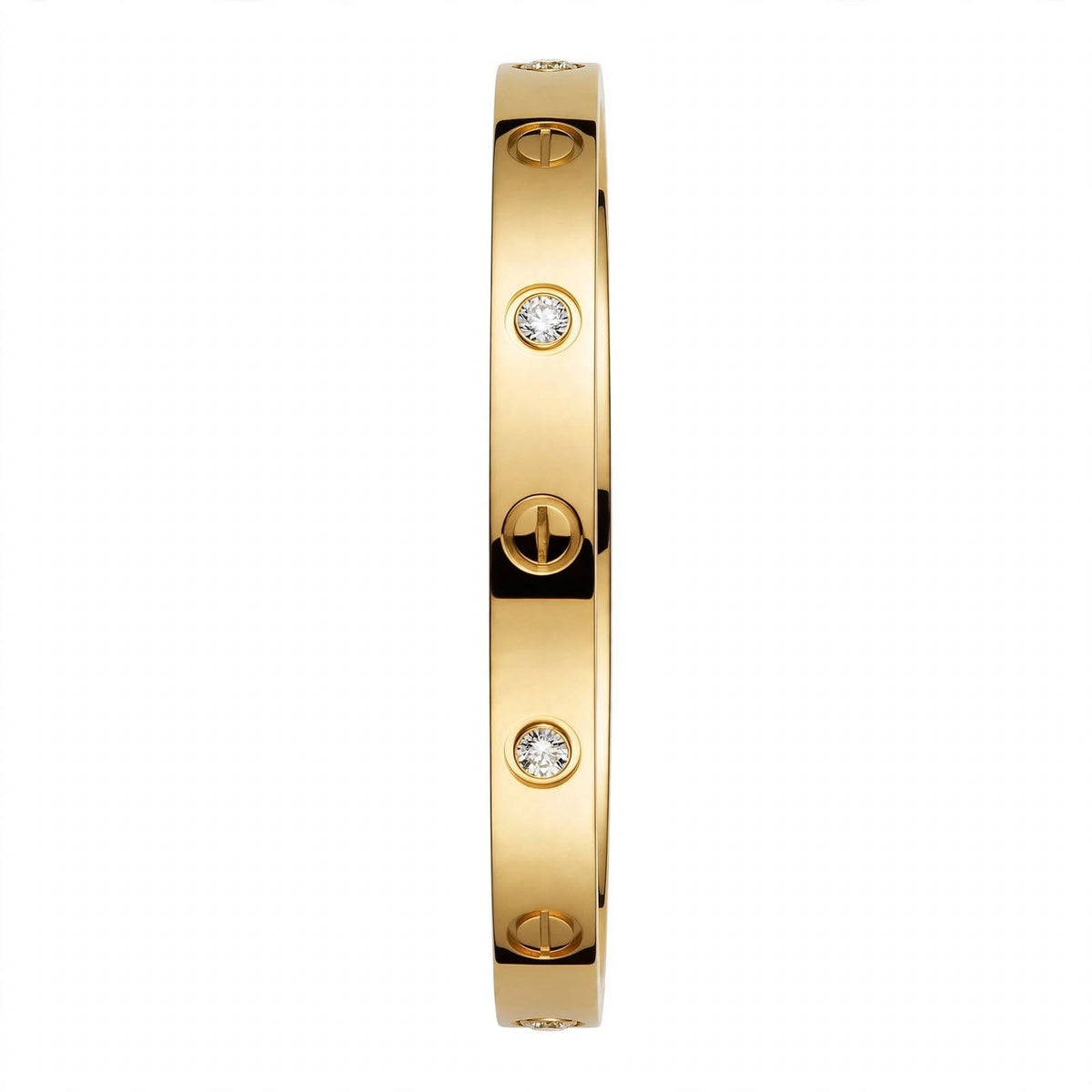 18K Yellow Gold Screw Motif Bangle