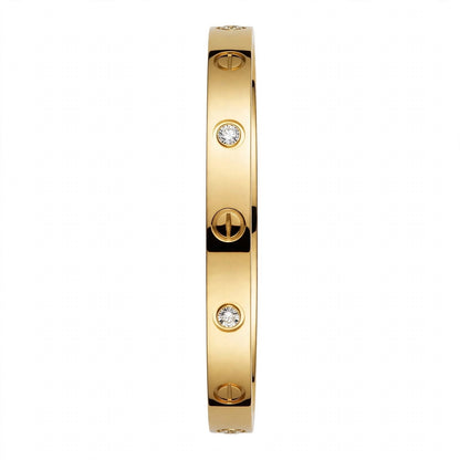 18K Yellow Gold Screw Motif Bangle