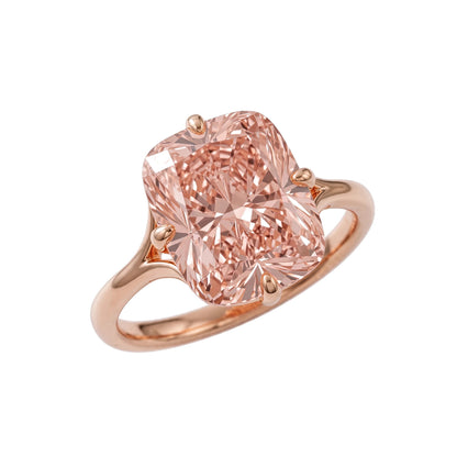 14K Rose Gold Elongated Cushion Cut Morganite Engagement Ring.