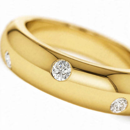 14K White Gold Scattered Flush-Set Diamond Wedding Band