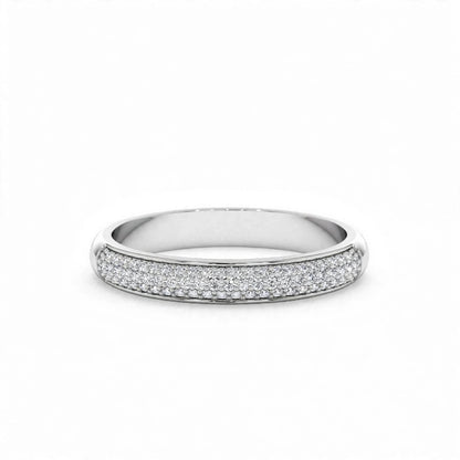 14K Yellow Gold Triple Row Pavé Diamond Eternity Band
