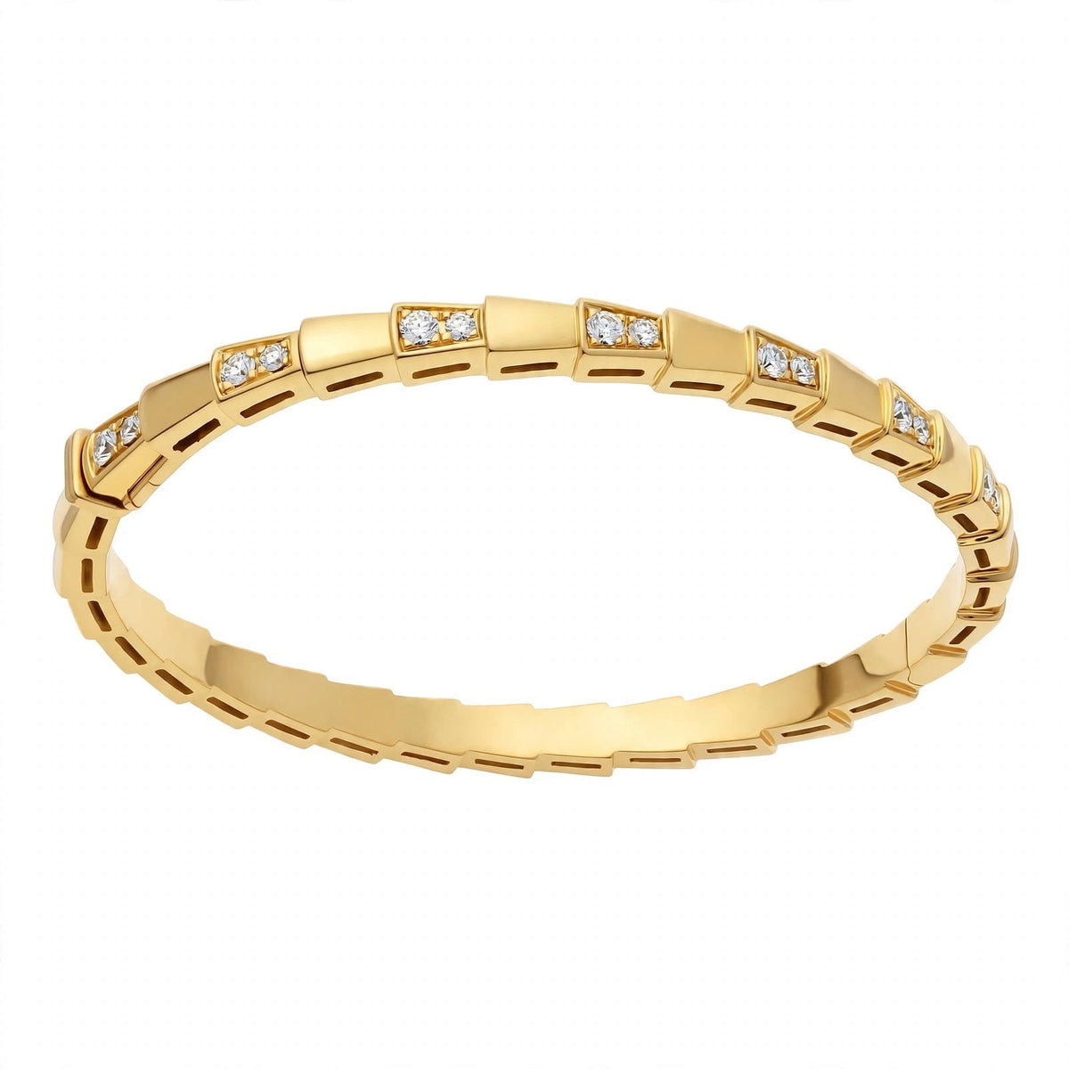 Custom Crafted Snake Scale Bangle in Solid 18K Gold