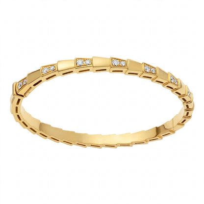 Custom Crafted Snake Scale Bangle in Solid 18K Gold